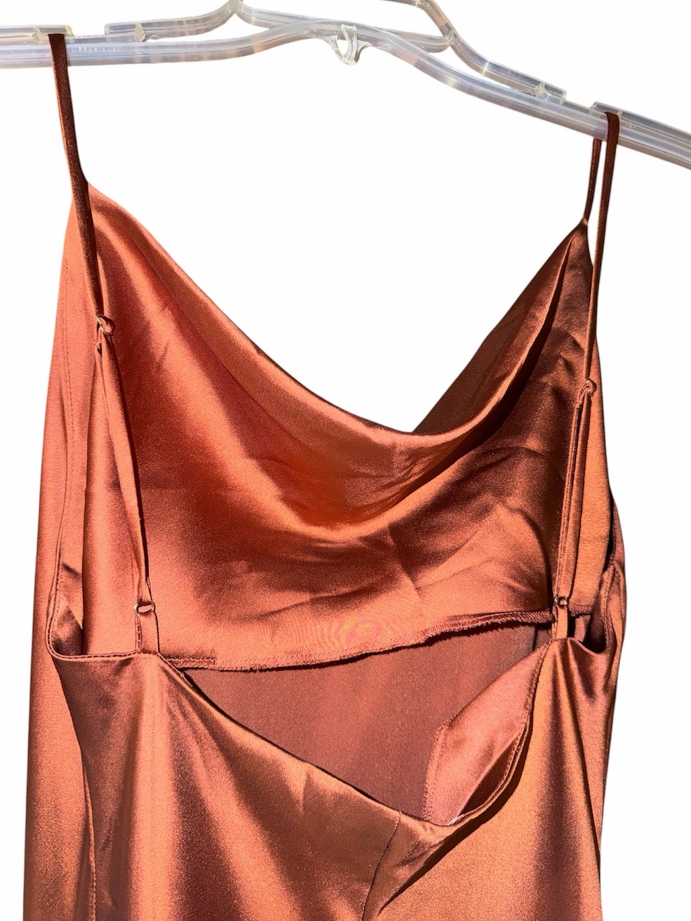 Petal & Pup Copper Satin Slip Midi Dress - Picture 6 of 6